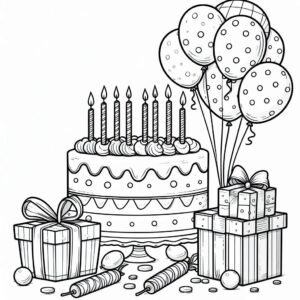 Birthday Colouring Page