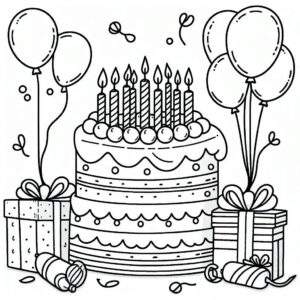 Birthday Colouring Page