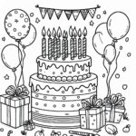 Birthday Colouring Page