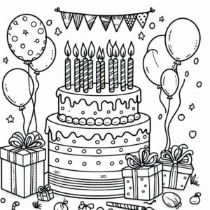 Birthday Colouring Page