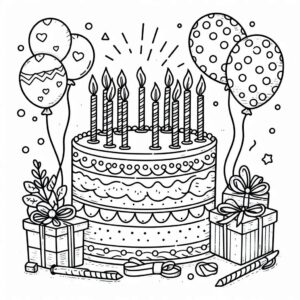 Birthday Colouring Page
