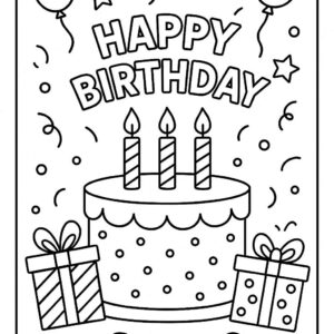 Birthday Colouring Page