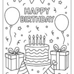 Birthday Colouring Page