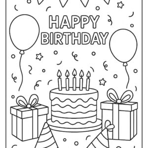 Birthday Colouring Page