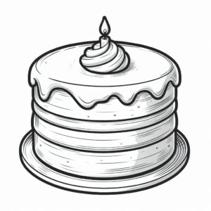 Cake Colouring Page