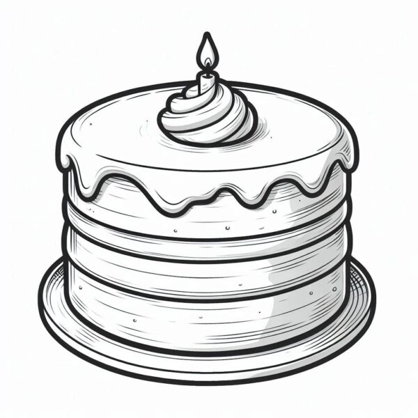 Cake Colouring Page