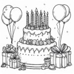 Cake Colouring Page