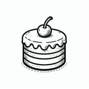 Cake Colouring Page