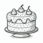 Cake Colouring Page