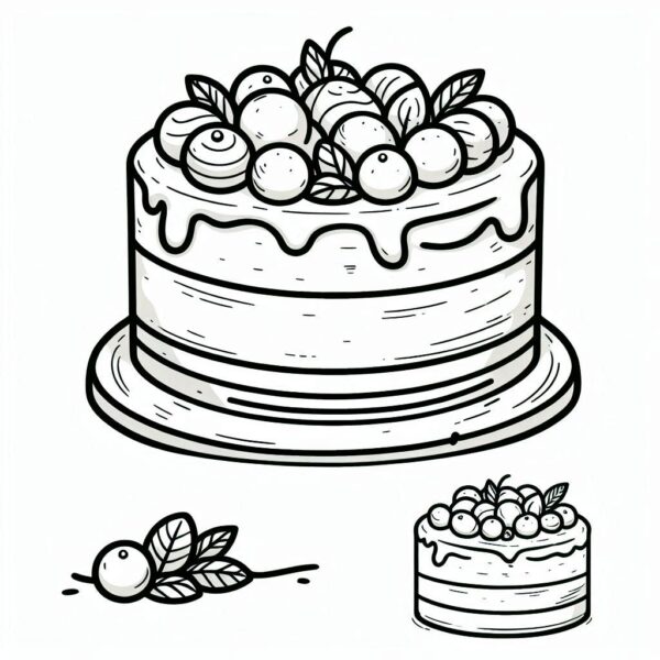 Cake Colouring Page