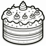 Cake Colouring Page