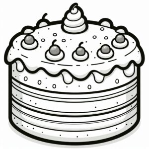 Cake Colouring Page