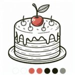 Cake Colouring Page