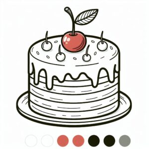 Cake Colouring Page