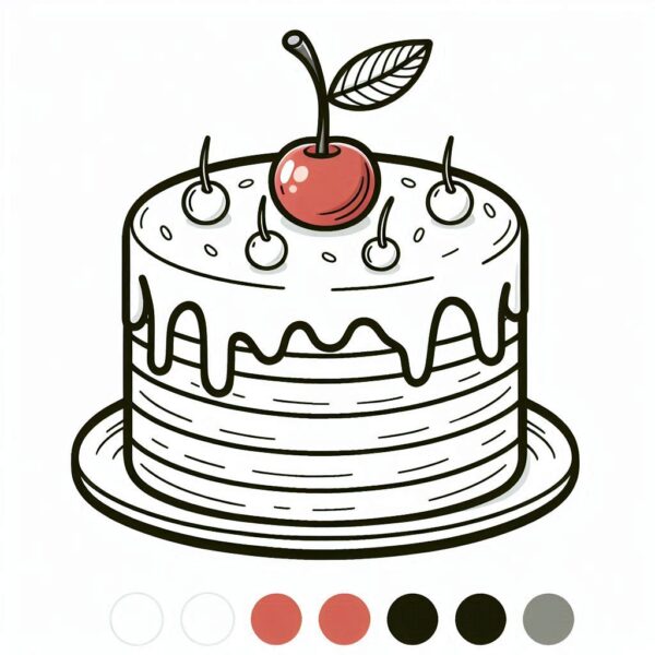 Cake Colouring Page