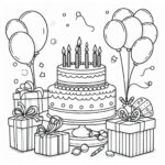 Cake Colouring Page