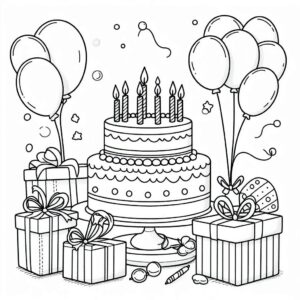 Cake Colouring Page