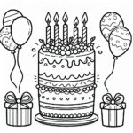 Cake Colouring Page