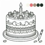 Cake Colouring Page