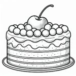 Cake Colouring Page