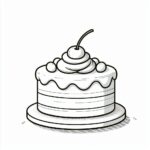 Cake Colouring Page