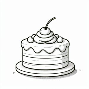 Cake Colouring Page