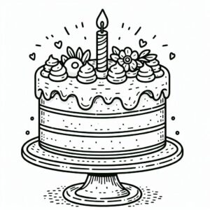 Cake Colouring Page