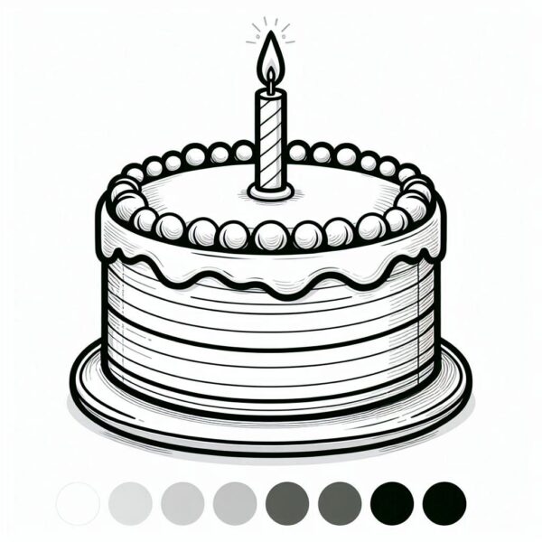 Cake Colouring Page