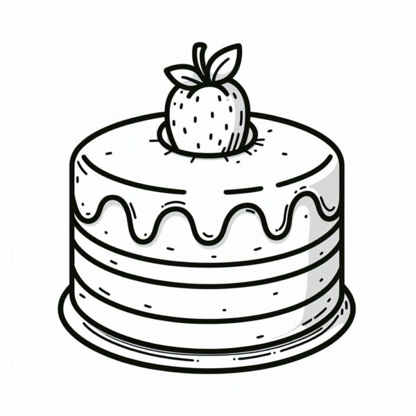 Cake Colouring Page