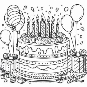 Cake Colouring Page