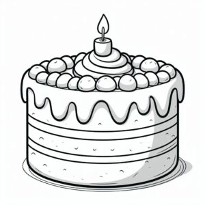 Cake Colouring Page