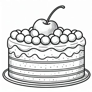 Cake Colouring Page