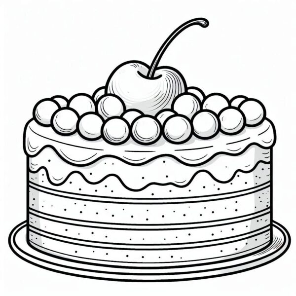 Cake Colouring Page
