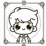 Cute Boy Colouring Page