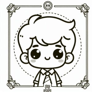 Cute Boy Colouring Page