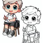 Cute Boy Colouring Page