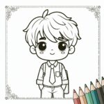 Cute Boy Colouring Page