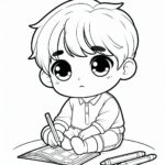 Cute Boy Colouring Page