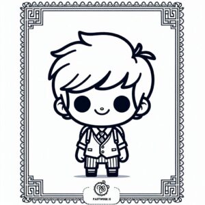 Cute Boy Colouring Page