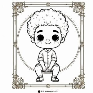 Cute Boy Colouring Page