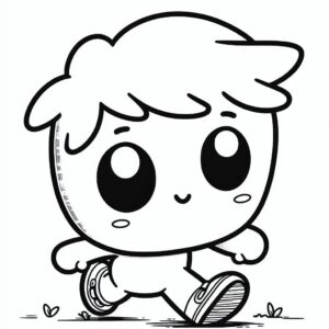 Cute Boy Colouring Page