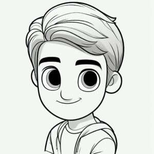 Cute Boy Colouring Page