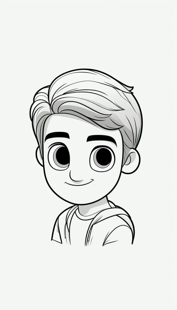 Cute Boy Colouring Page