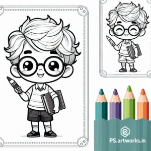 Cute Boy Colouring Page