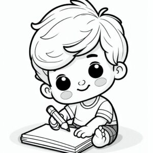 Cute Boy Colouring Page