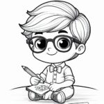 Cute Boy Colouring Page