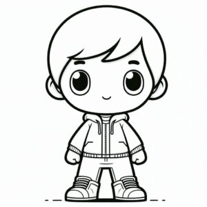 Cute Boy Colouring Page