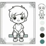 Cute Boy Colouring Page