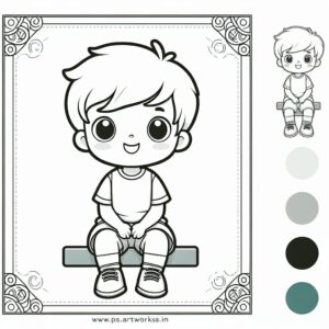 Cute Boy Colouring Page