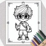 Cute Boy Colouring Page